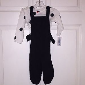 Carter’s 2 Piece Polka Dot Tee & Corduroy Overall Set Size 9 Months